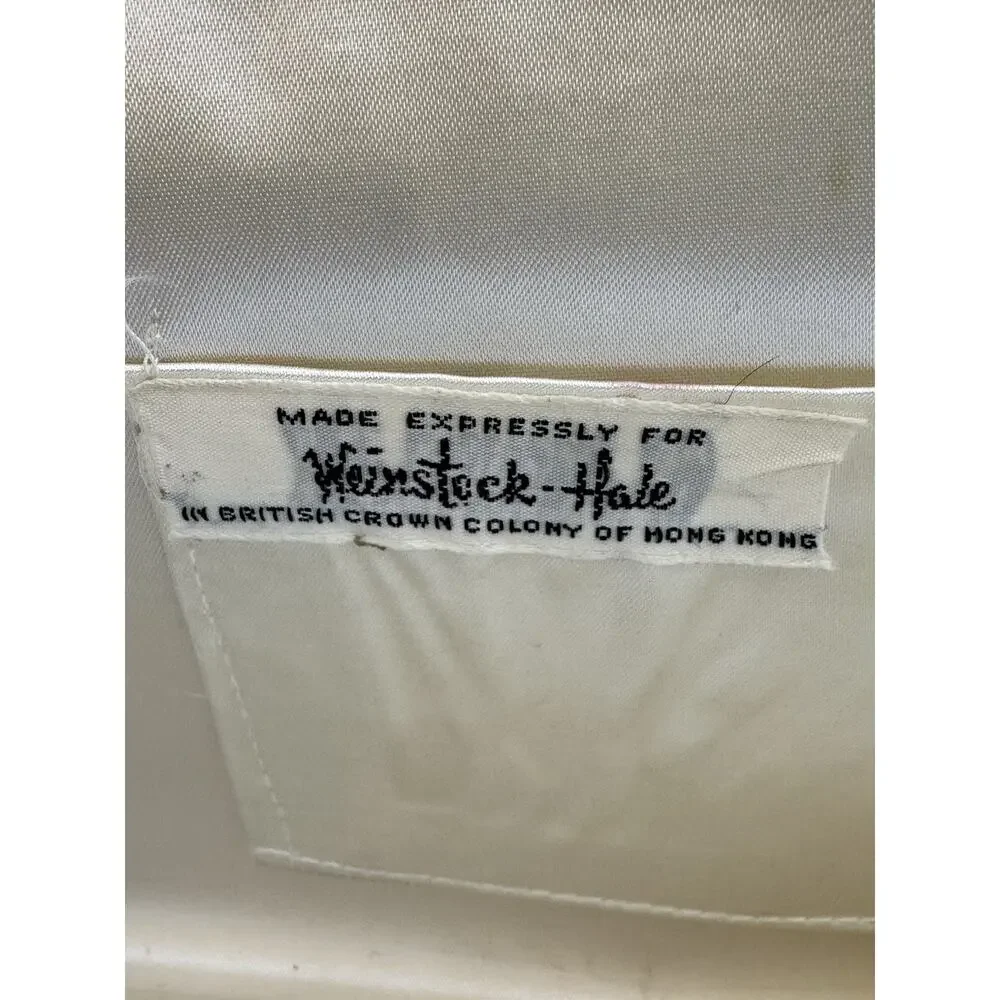Vtg Weinstock-Hale Beaded Envelope Clutch Seed Beads Gloves White Bridal Evening